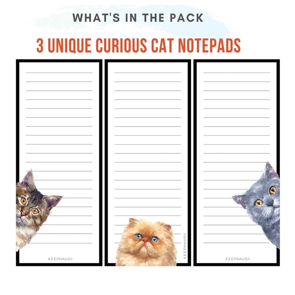 Cute Cat Design Magnetic Notepad Set - 3 Pack - Picture 7 of 7